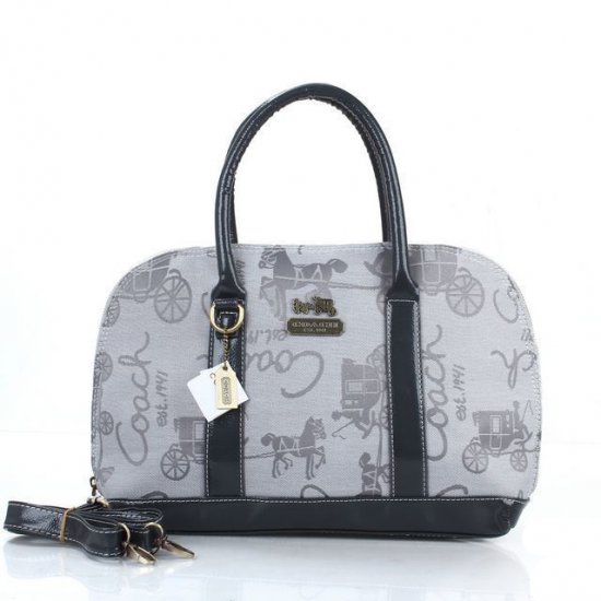 Coach Poppy Logo Style Medium Grey Satchels EUL | Women